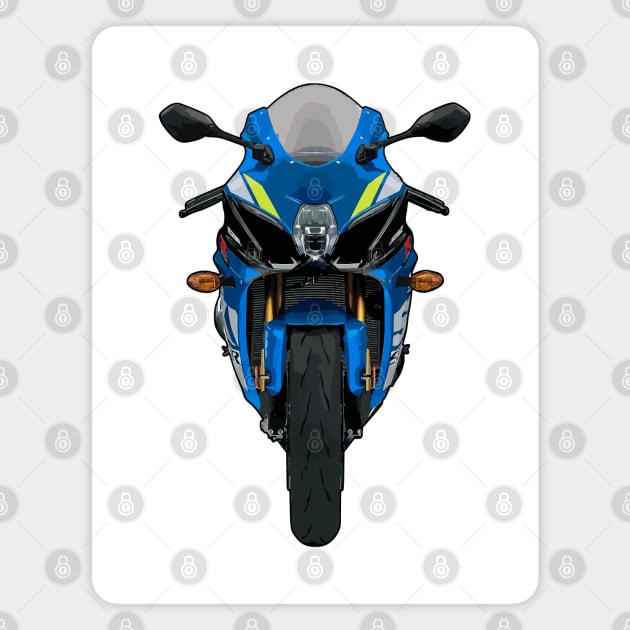 Blue GSX R1000 Illustration Magnet by KAM Std